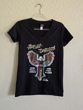 Harley Davidson Women's V-neck T-shirt Size Small